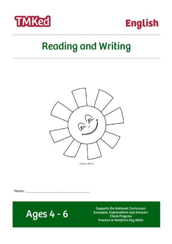 EYFS, Key Stage 1 Literacy Worksheets for kids - reading and writing printable workbook, 4-6 years